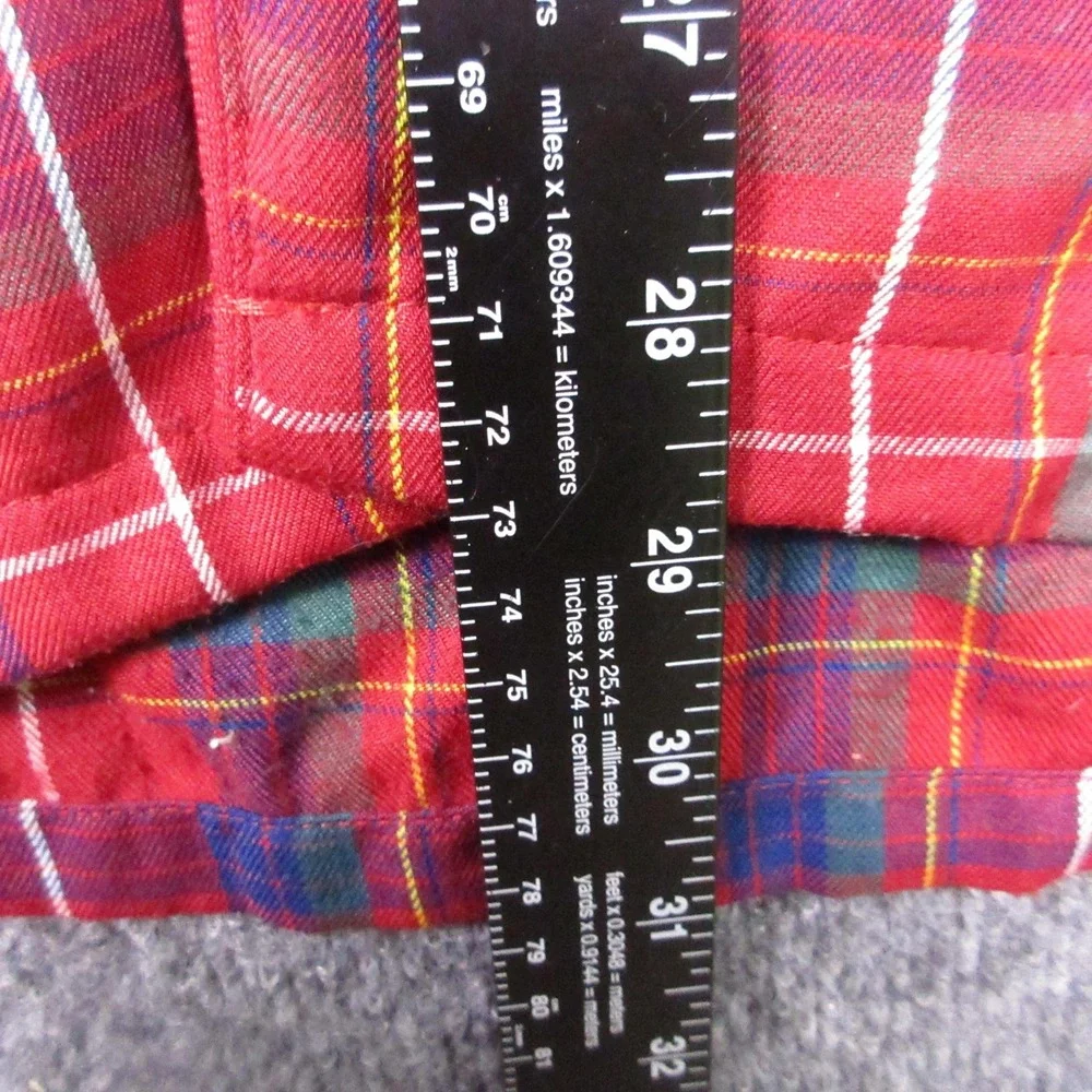 Disney Store Pajama Set Mens Large Red Plaid Mickey Mouse Flannel Button Front - Picture 10 of 14
